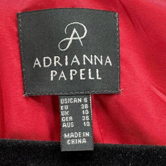 Adrianna Papell Dress Sz 6 Crepe Sheath Drape Pleated Square Neck Cap Sleeve Red - Picture 7 of 11